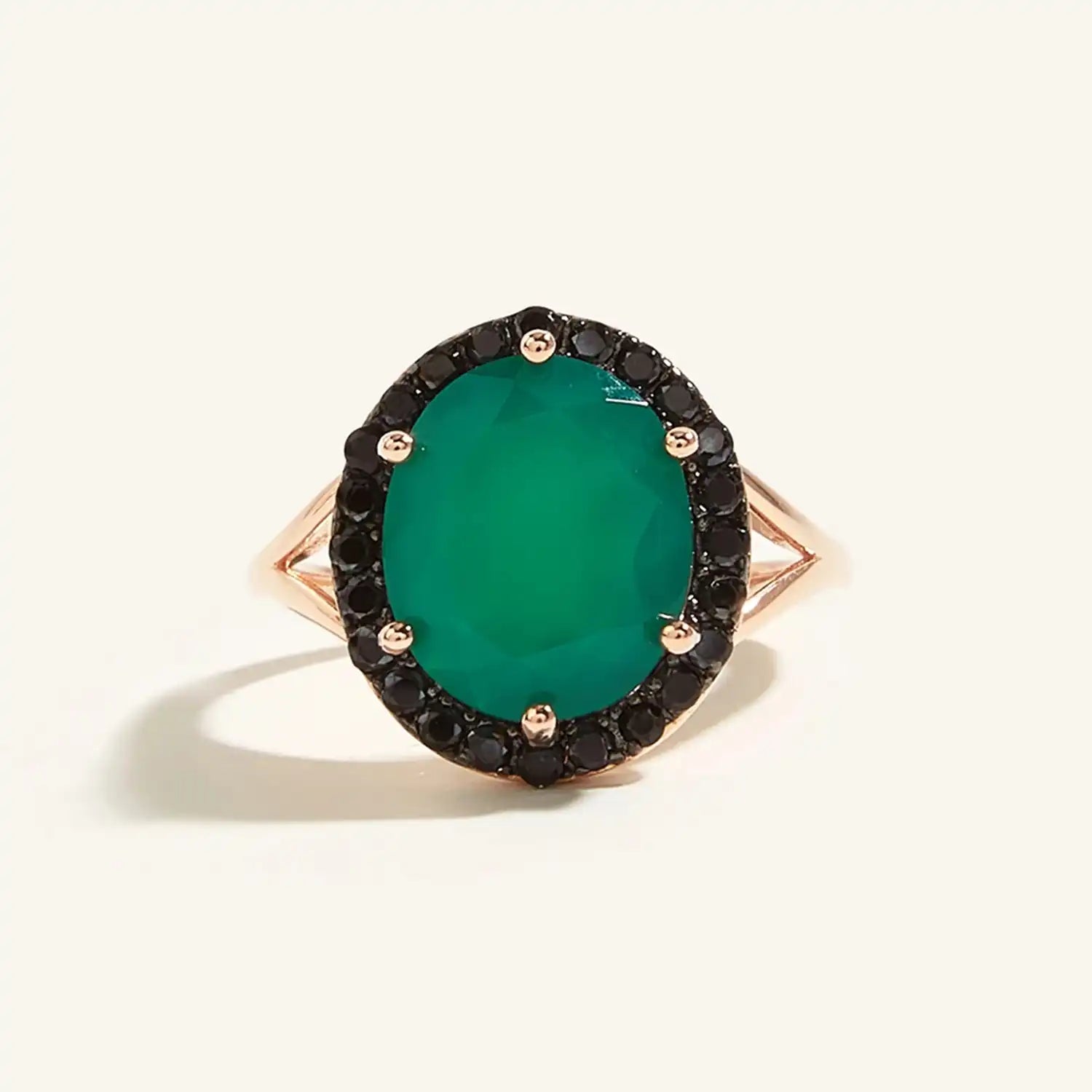 Classic Green Agate Sterling Silver Ring